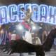 The title card for Peacemaker which includes an eagle, wings spread, taking up the foreground.